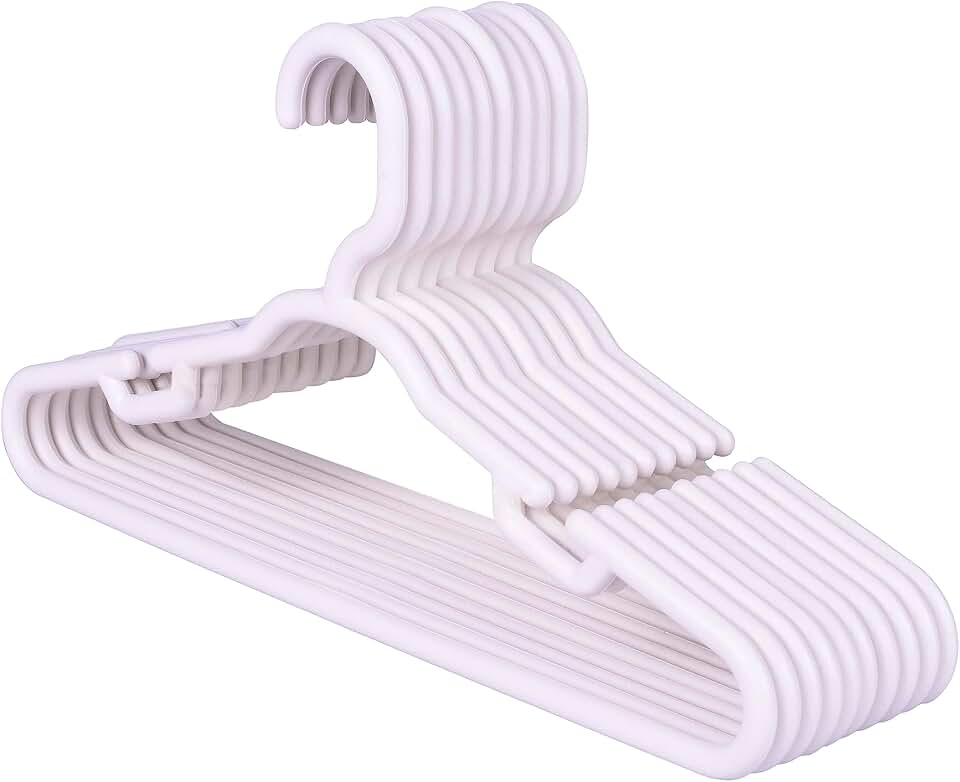 Kit Conjunto Cabide Infantil Reforçado Branco 8mm - 30 Unidades