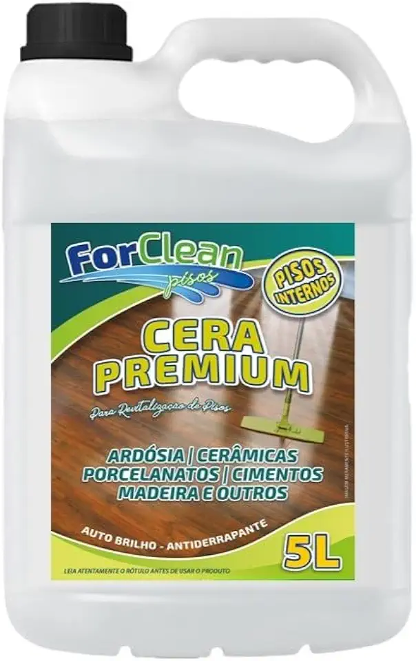 Cera Acrilica para Ardosia, Antiderrapante de Auto Brilho. 5 Litros - Rende até 250m²