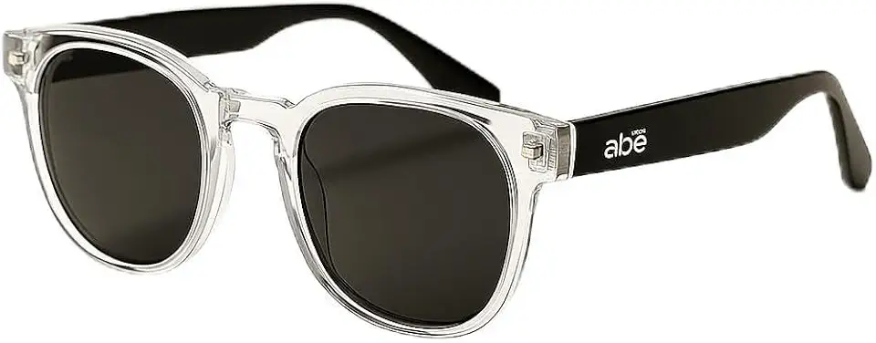 Óculos De Sol Quadrado Retrô Premium - Armação Transparente Cristal, Lente Polarizada Fumê UV400, Casual Esportivo, Unissex, Case de Couro Incluso - Modelo Alkaris, ABÊ CLUB