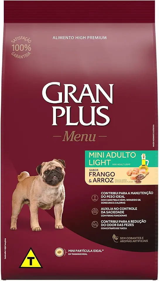 GRANPLUS MENU CAO ADULTO LIGHT - RAÇAS PEQUENAS - 10,1kg