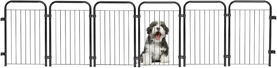 Cercado Caes Pet Cachorro Grade Cerca 6 Módulos 51 cm Altura (Preto)