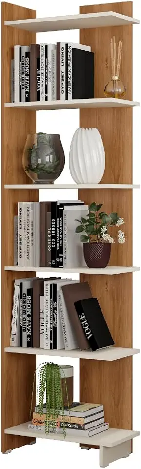 Estante Livreiro Organizador Multiuso Casa e Escritório Eccos Nature/Off White