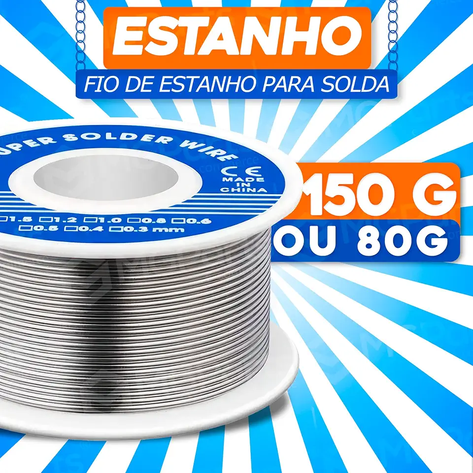 Genérico Solda Estanho 80g Profissional para Soldar Fio Arame para Ferro de Soldar Soldagem
