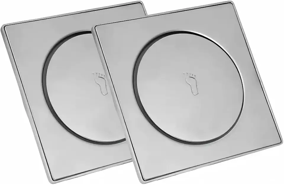 Ralo Inteligente Click Up 10x10 em Inox Quadrado Luxo, Sistema Click Abre e Fecha, Antiodor, Anti Insetos, Fácil Limpeza e Instalação para Banheiro - Design Premium (Unitário)