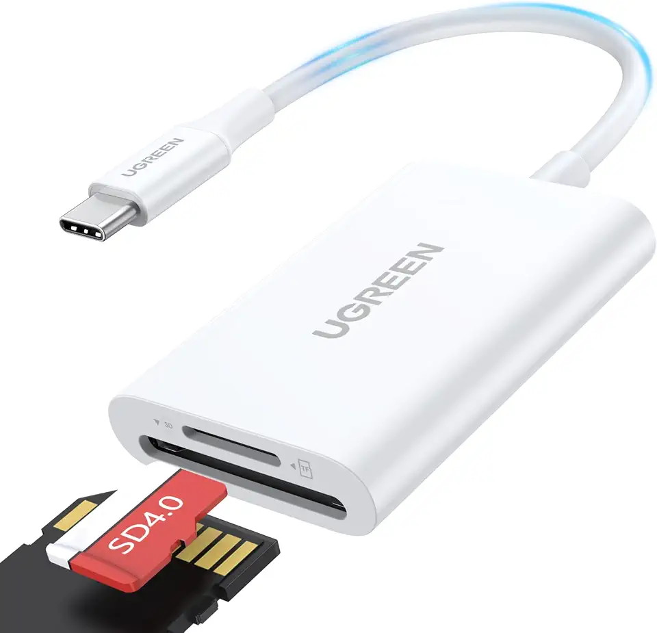 UGREEN Leitor de cartão SD USB C, 2 em 1, USB C, leitor de cartão micro SD, adaptador de leitor de cartão de memória, compatível com cartão SD/TF de alta velocidade de 170 MB/S para iPhone 15 16 Pro