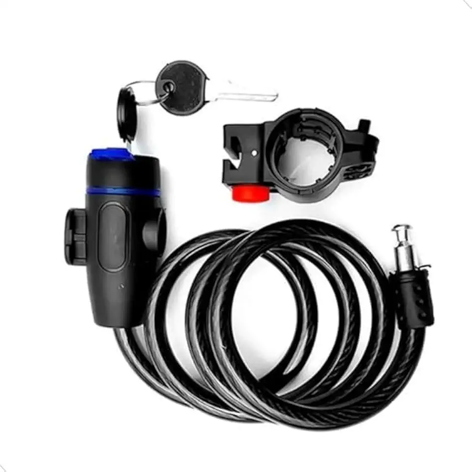 Cadeado de Segurança com Chaves 12 mm x 1200 mm Cabo de Aço Revestido, Resistente e Flexível, Ideal para Bicicletas, Motos e Portões