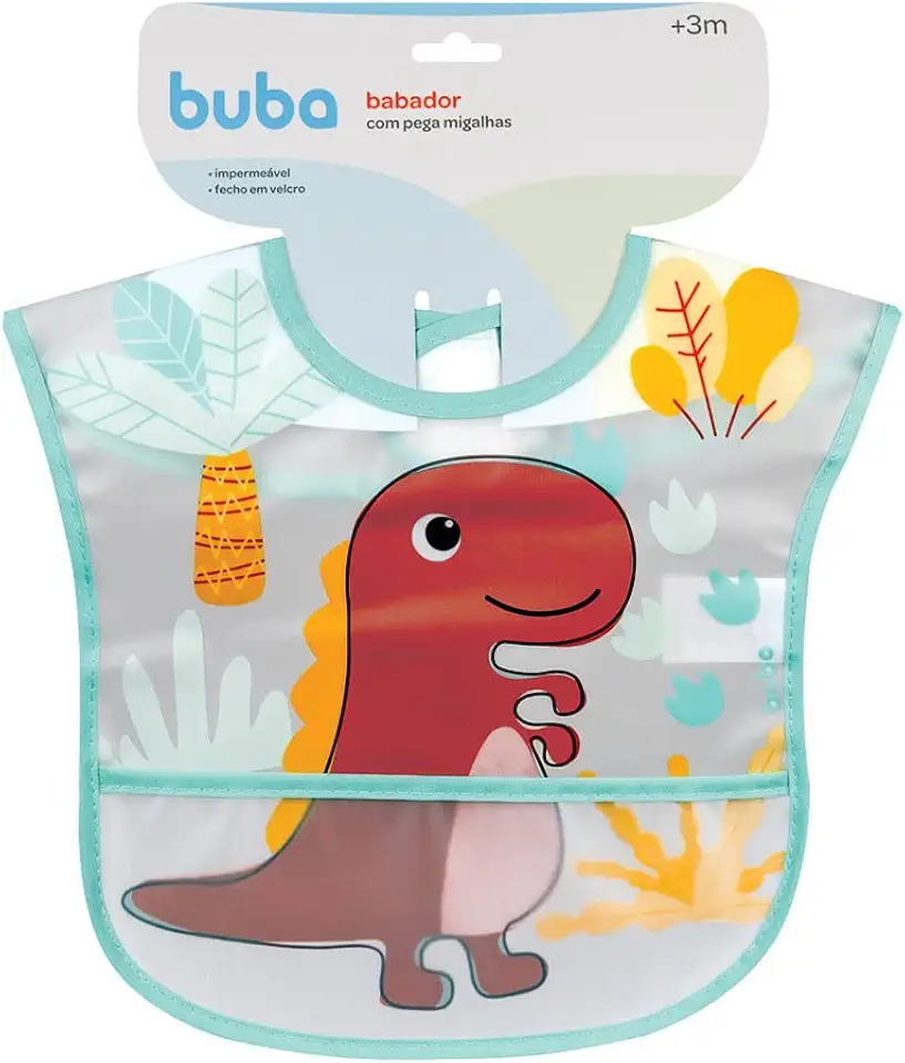 Buba Babador Com Bolso Dino Colorido
