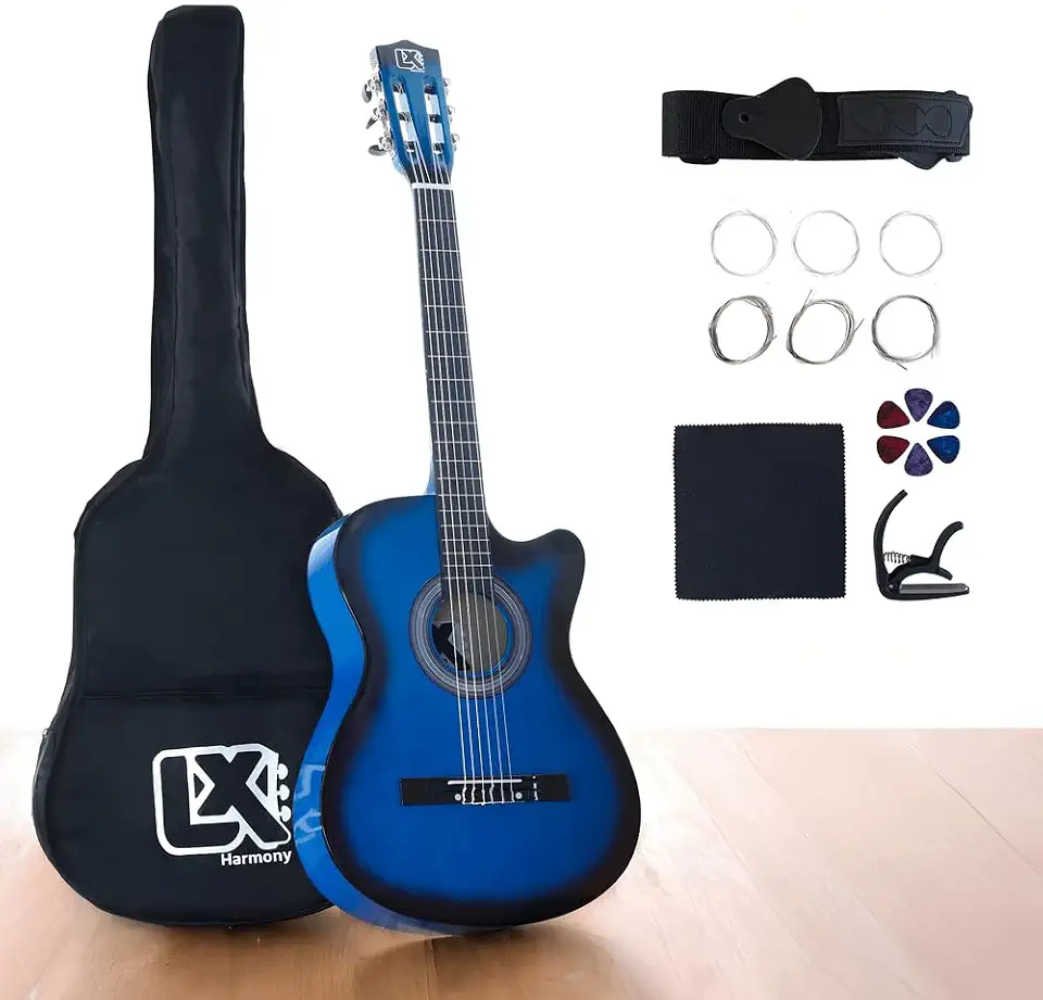 Violão Clássico Acústico Cutaway 38” para Iniciantes - Kit Completo.