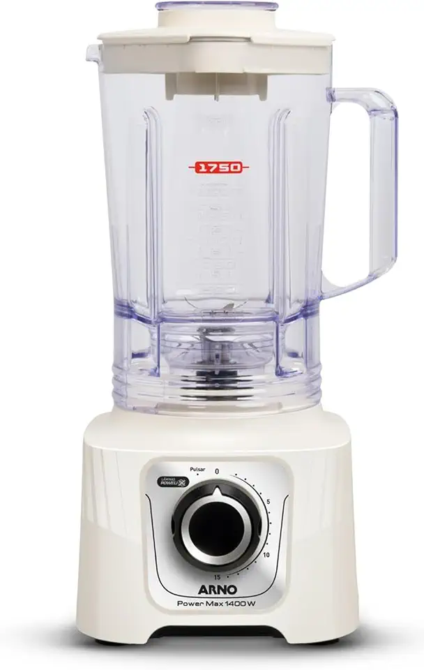 Liquidificador Arno Powermax 1400W LN64, Marfim, com 6 Lâminas Powelix Pro, 3,1L de Capacidade, 15 Velocidades e Design Moderno, 220V