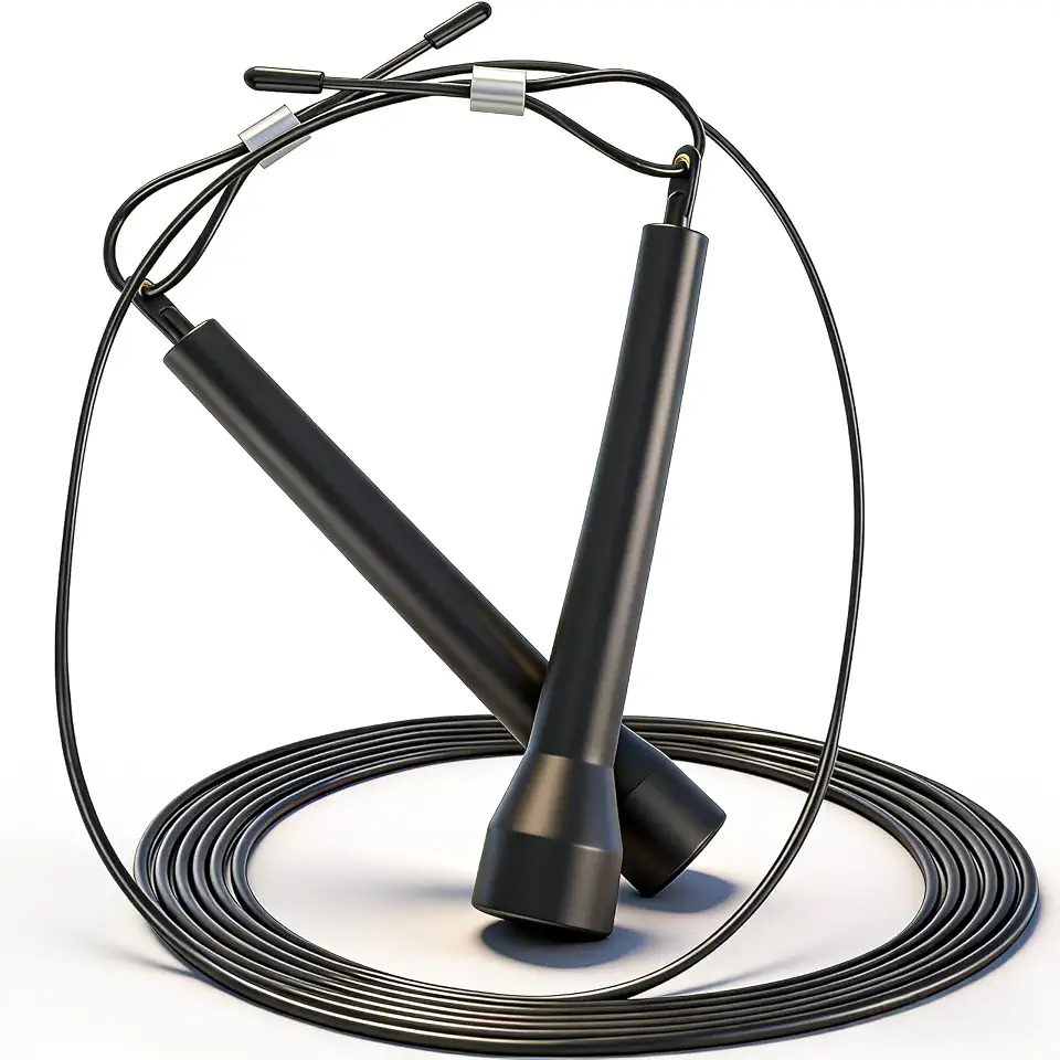 Corda de Pular Profissional com Fio de Aço Anti-Emaranhamento – Aabo Ergonômico Antiderrapante, Ajustável, Leve e Durável, Adequado para Treino Físico, Estilo Livre, Exercícios Aeróbicos e Iniciantes