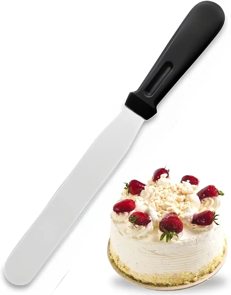 Espatula Confeiteiro Reta Inox Tamanho Grande LEFAUST Alisar e Decorar Bolos 32cm