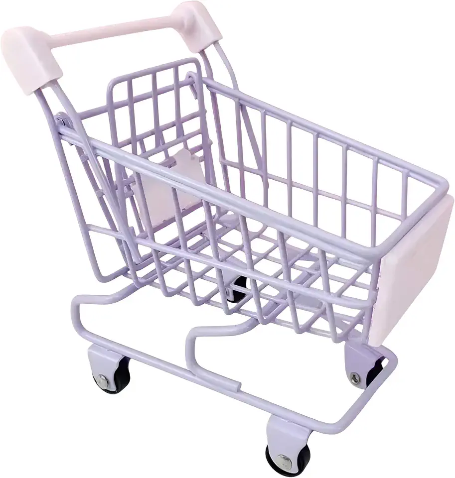 Mini Carrinho de Compras Realista Infantil de Supermercado - Brinquedo de Mercadinho Criativo e Divertido Para Crianças Menino e Menina Mercado Miniatura Faz de Conta Decoração (Roxo)