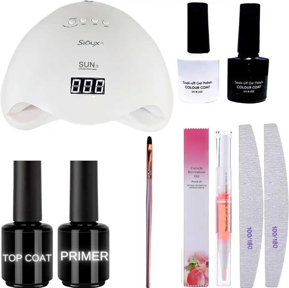 Kit Unha Esmaltação Esmalte em Gel Cabine Sun Lixa Nail Pincel Caneta Hidratante