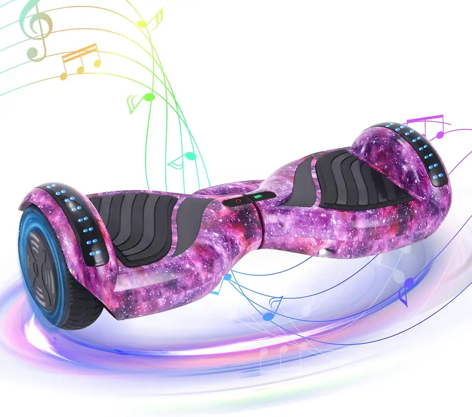 Hoverboard Elétrico com Luzes LED, 6.5 Polegadas – Skate para Crianças e Adultos