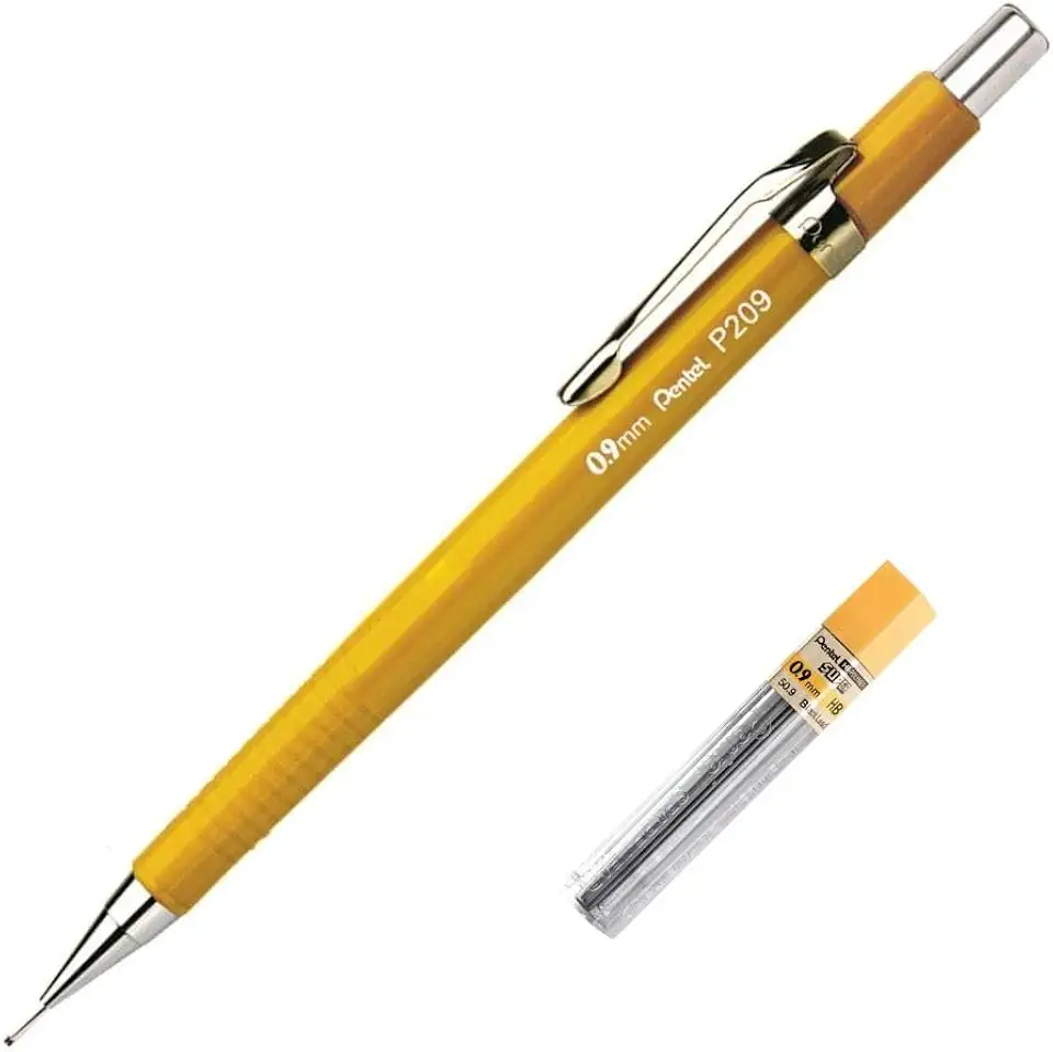 Pentel Lapiseira 0.9mm Amarela + Grafite HB SM/P209-GM