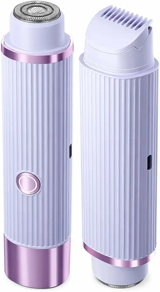 Depilador Elétrico Feminino 2 em 1 Recarregável – Aparador de Pelos e Navalha Sem Dor – Portátil, USB, Para Corpo e Rosto