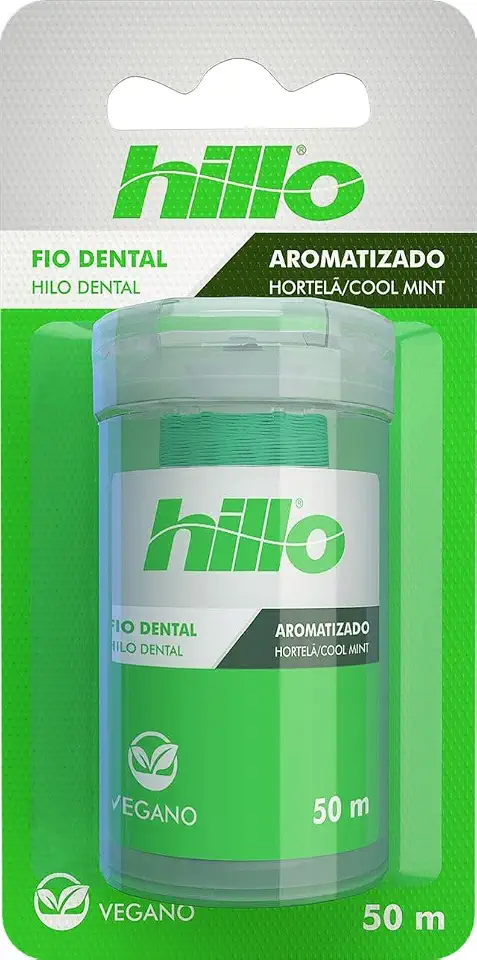 Hillo Fio Dental Vegano 50 Metros Aromatizado Hortelã