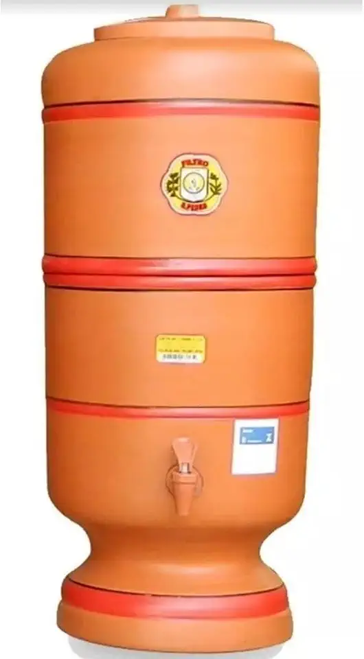 Filtro De Barro 6 Litros (6 + 6) com 2 Boias e 2 Velas Tripla Ação. Total 12 Litros