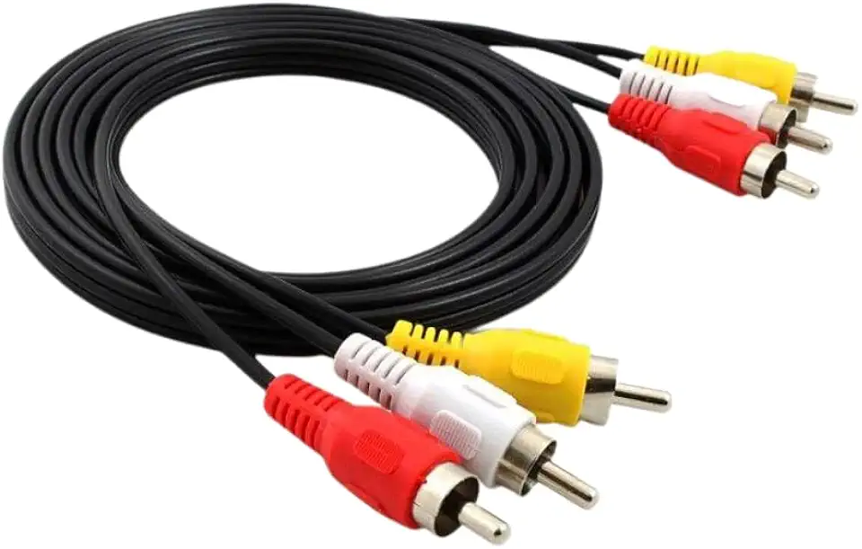 Cabo RCA 3x3 Cabo coaxial de áudio e vídeo Macho Para Tv, Vídeo Cassete, DVD, Home Theather, Blu-ray, aparelhos de TV a cabo 1,5 metros