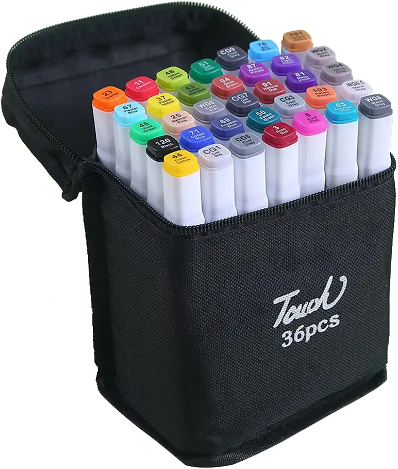 Caneta Marcador para Colorir Desenho Professional, Pontas Duplas, Codificados por Cores, Segurança Garantida, Caixa de Bônus marcadores artisticos de Arte para Estudantes Adultos Artistas Desenho Colorir Desenho 36 Cors