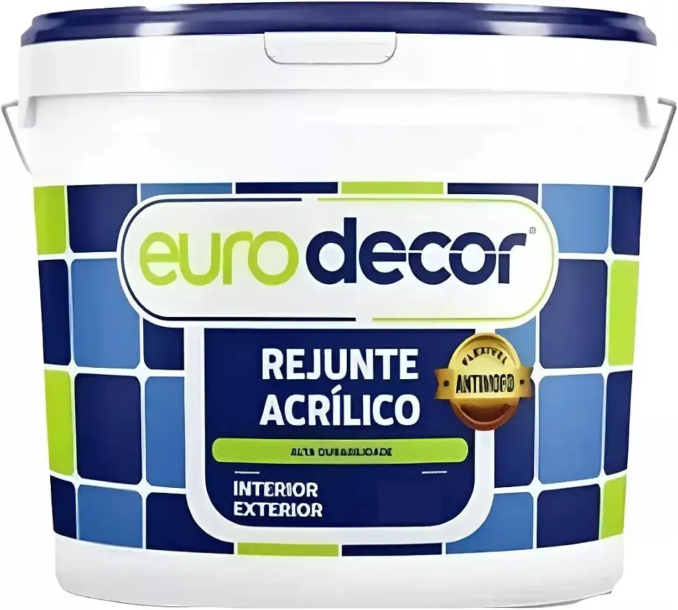 Rejunte Acrílico Euro decor Cores Porcelanato - Selador Impermeável de Alta Resistência Contra Mofo e Fungos - Ideal para Banheiros, Cozinhas e Áreas Internas - Acabamento Premium (Palha, 1KG)