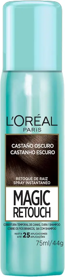 Magic Retouch Spray Retoque De Raiz Instantâneo L'Oréal Paris Castanho Escuro