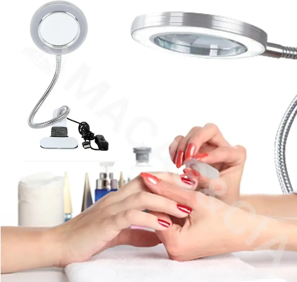 Luminária LED Lupa Estética Com Clipe E Tubo Dobrável 360 Graus