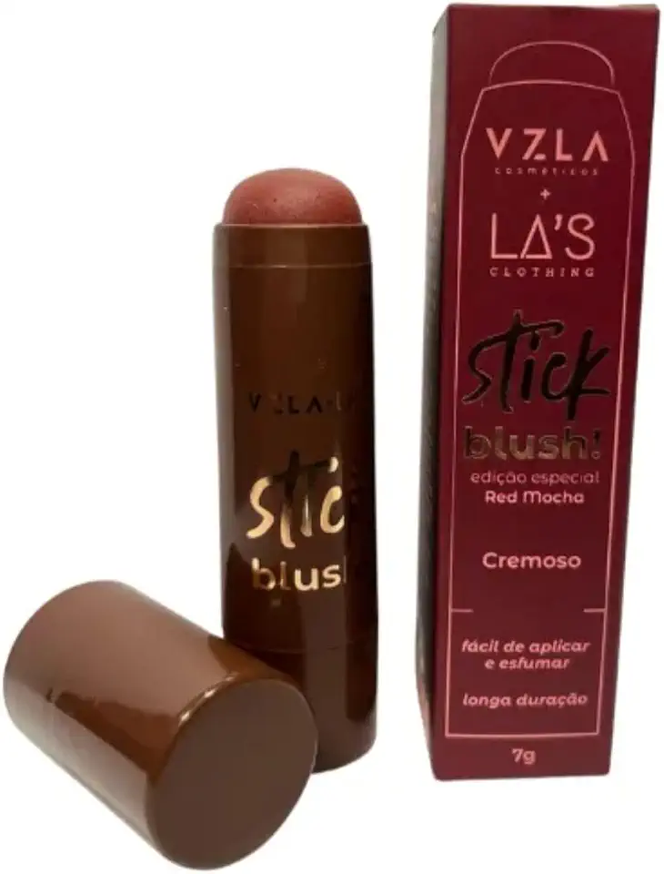 Blush Stick La's Red Mocha Cremoso Prático Vegano Original Vizzela