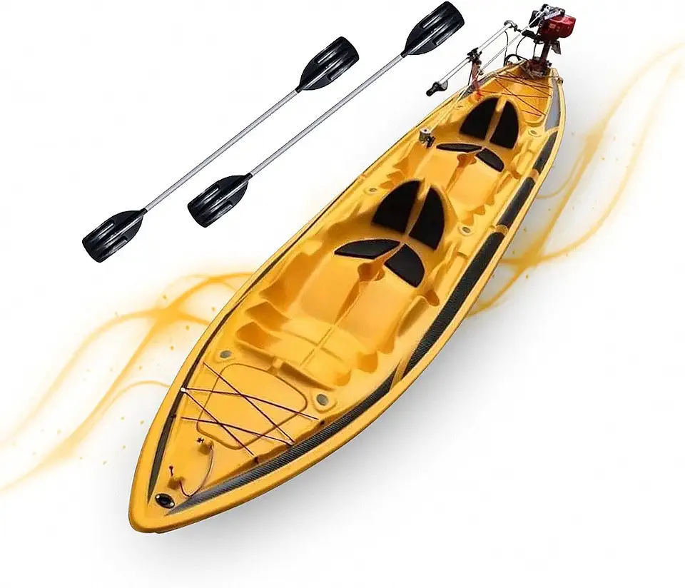 Caiaque Duplo De Pesca Modelo K2 Pró Fibra 2 Lugares + Remos