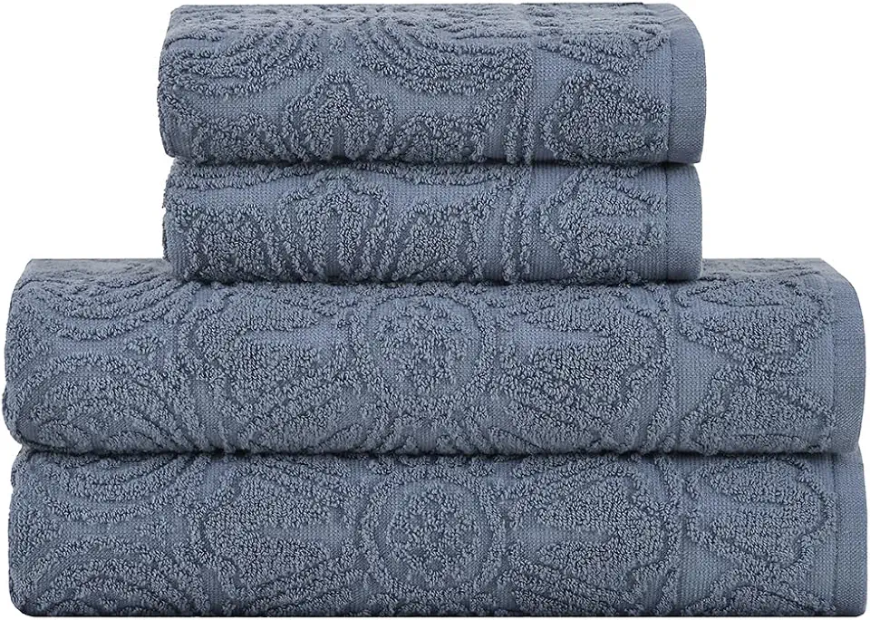 Buddemeyer Jogo de toalhas Florentina Extra Soft Banho Azul Escuro 4 peças