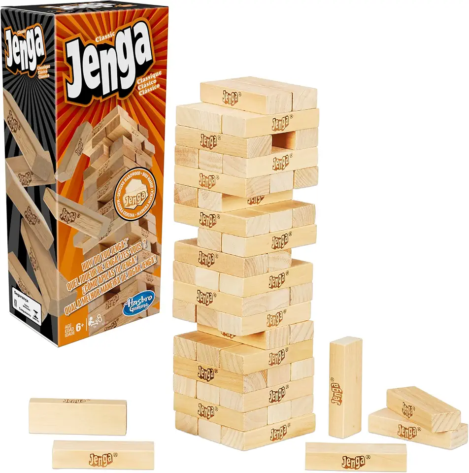 Jenga, Jogo de Brinquedo, Jenga Clássico - Conjunto com 54 Peças - A partir de 6 Anos