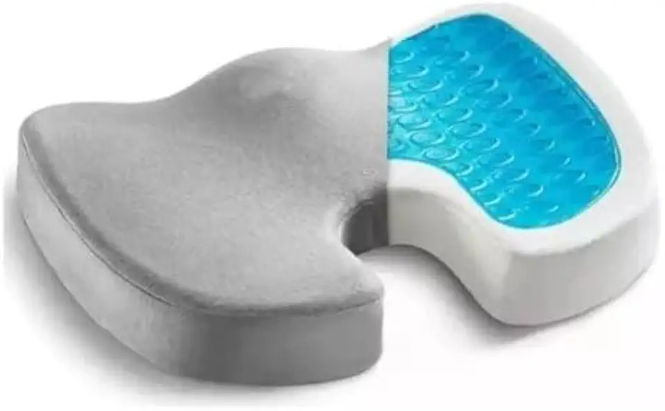 Almofada Ortopédica Anatômica com Gel Viscoelástico | Alívio para Cóccix e Nervo Ciático | Assento Ergonômico com Capa Removível para Uso Diário | Uso para Escritório | Conforto em Longas Viagens