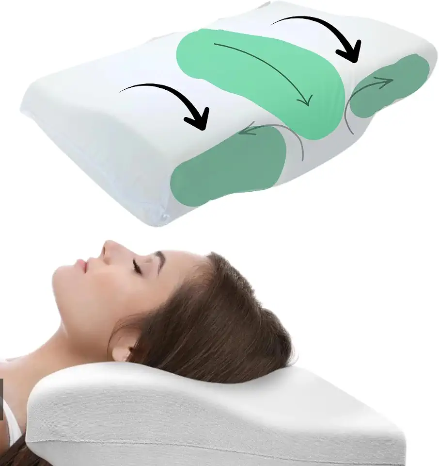 Travesseiro Cervical NASA Ortopédico PREMIUM para Coluna com Espuma Viscoelástica Anatomico 56x38x14cm Almofada de Memoria de Pescoço Hipoalergênico para Dores no Pescoço JadeVic