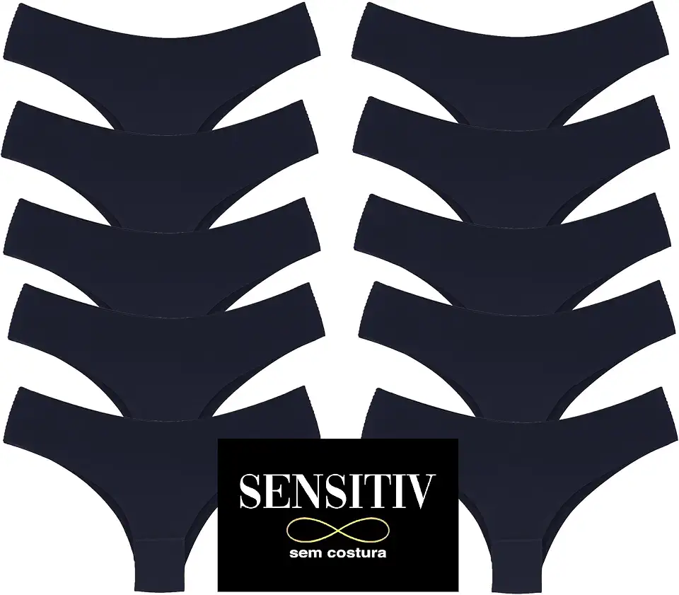 kit com 10 calcinhas Sensitiv sem costura corte laser