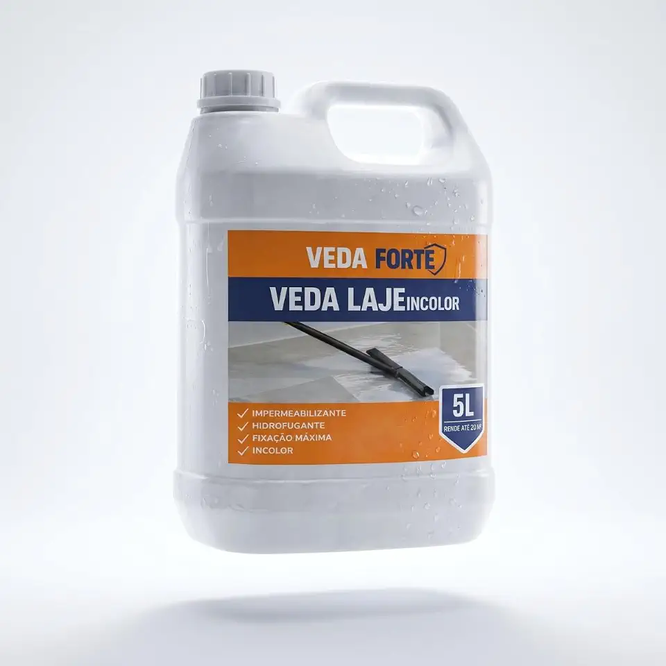 Veda Forte Veda Laje Impermeabilizante Acrílico Incolor para Lajes, Aplica direto na laje sem quebrar, proteção contra infiltrações e mofo