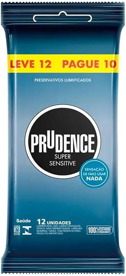 Prudence Preservativo Lubrificado Super Sensitive Leve 12 Pague 10