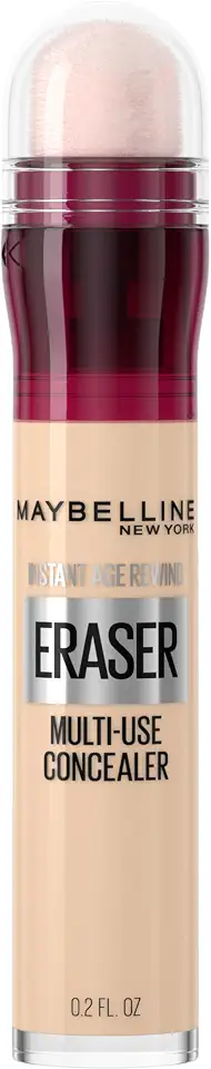 Maybelline NY Instant Age Rewind Corretivo Líquido, Multiuso que Corrige Olheiras e Linhas Finas, Contorna e Ilumina, Alta Cobertura e Fórmula Vegana, Cor 100 Ivory, 6ml