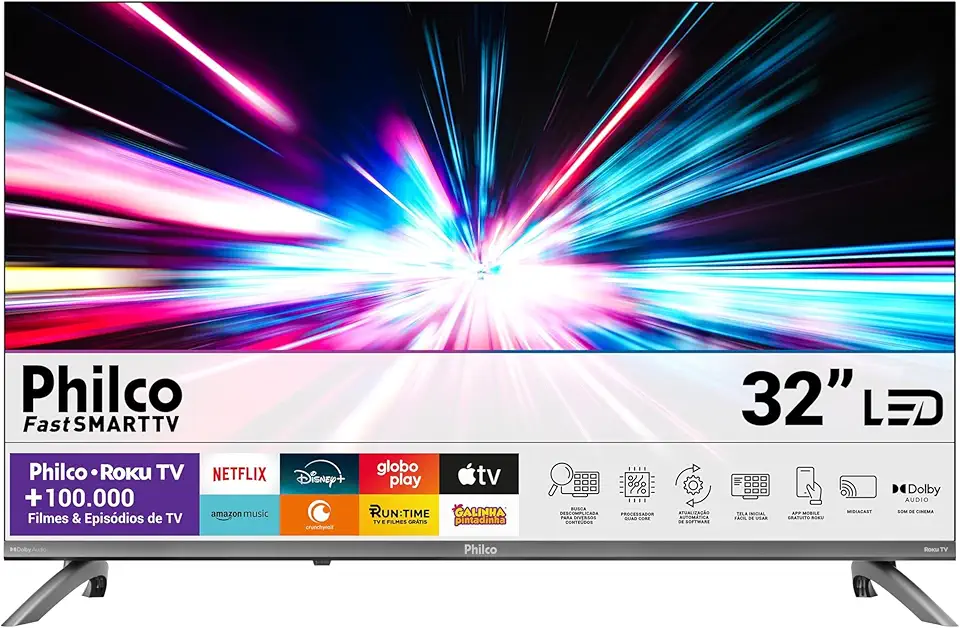 Smart TV 32" Philco Roku TV Dolby Áudio HDR10 P32CRB