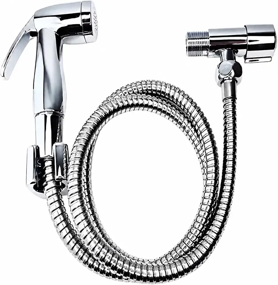 Ducha Higiênica Cromada 1,5m Com Registro Mangueira Alta Pressão
