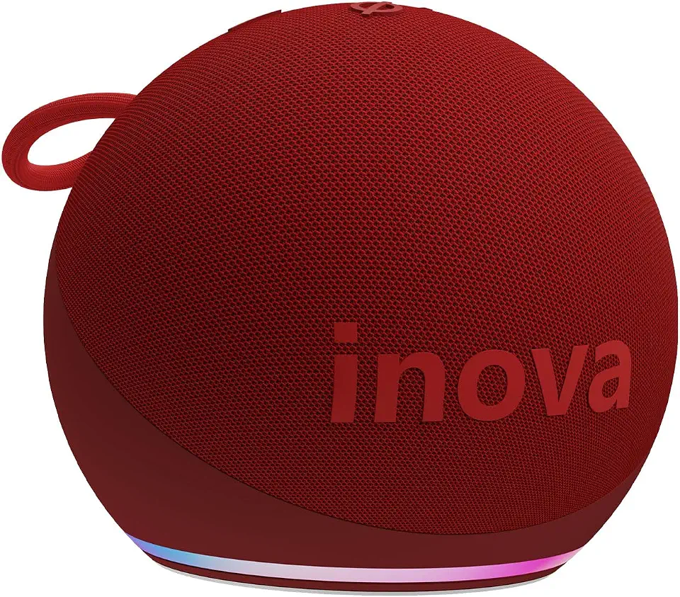 Caixa de Som, INAVA, Melhor Alto-Falante Portátil Bluetooth com Som até Hoje, Graves e Agudos Surround 360°, 20 Horas de Duração da Bateria - Compatível com Alexa (Vermelho)