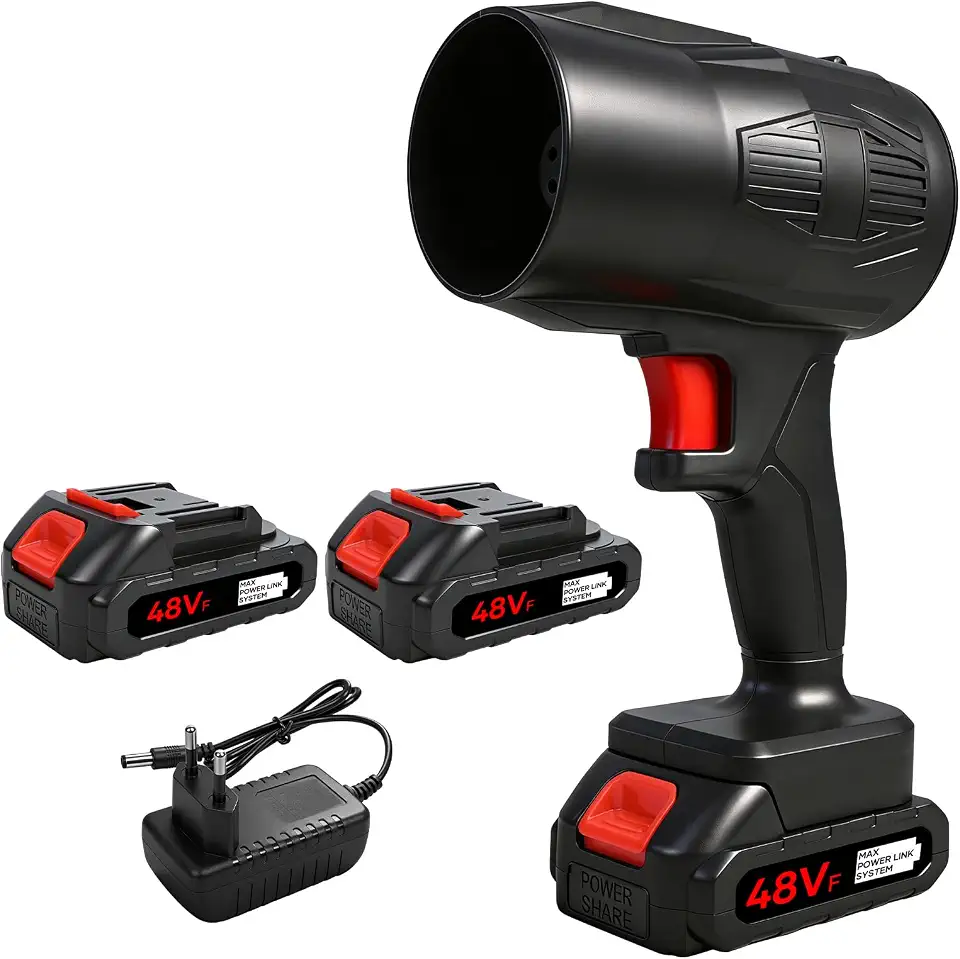 Trailabo Soprador de Folhas Portátil sem Fio, 35.000 RPM, Bateria de 4.000 mAh, Voltagem Dupla 110 V/220 V, Ideal para Jardins, Carros e Limpeza Doméstica