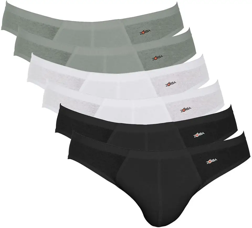 Kit 6 Cuecas Slip Algodão, Zorba, Masculino