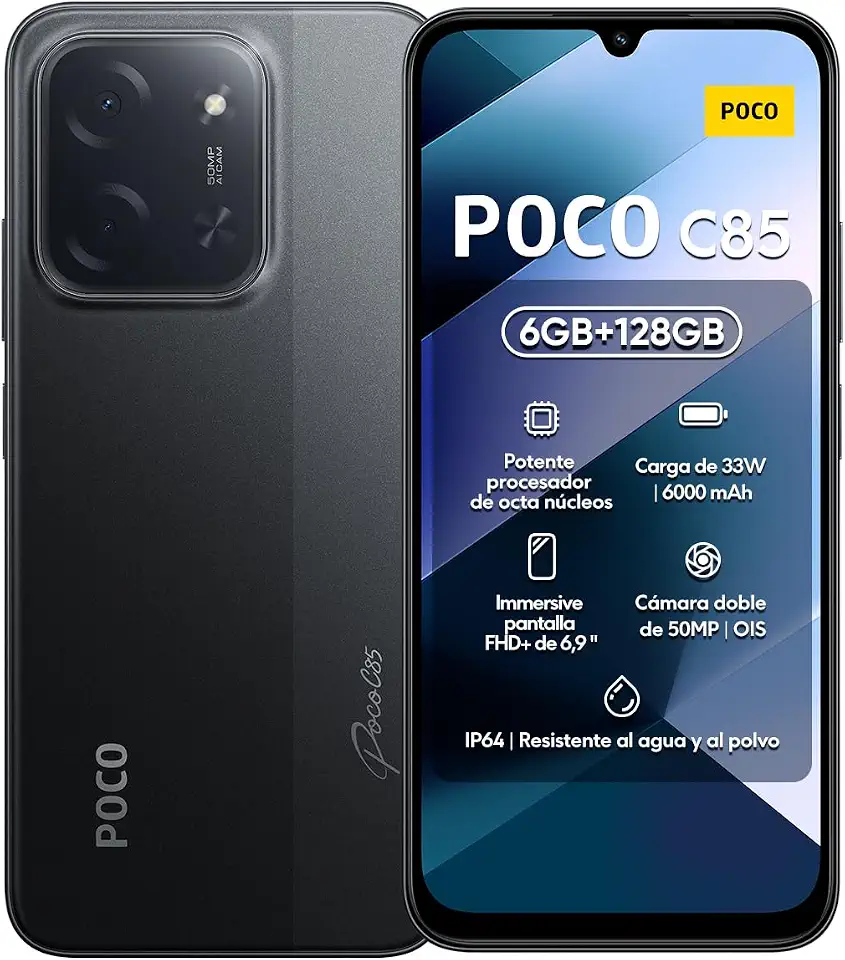 Smartphone Xiaomi Poco C85 NFC Preto 6GB RAM 128GB ROM