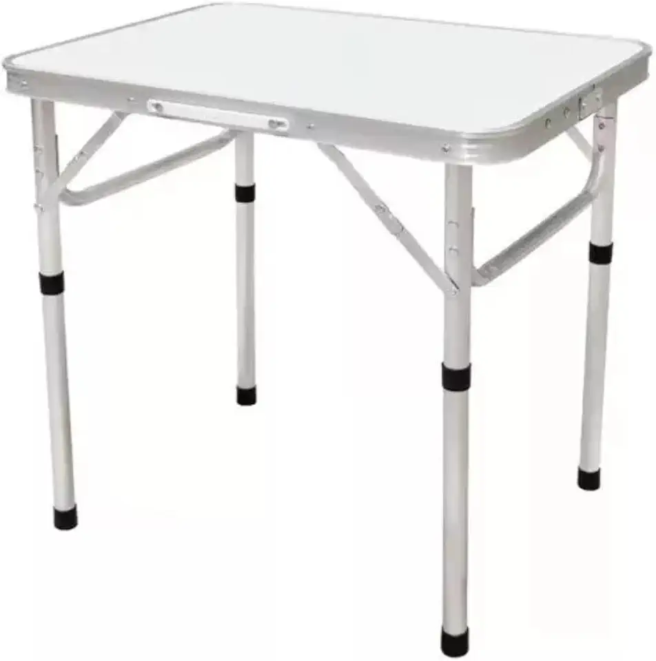Mesa Dobrável Portátil para Camping e Praia, 60x45cm, Branca, Compacta Tipo Maleta