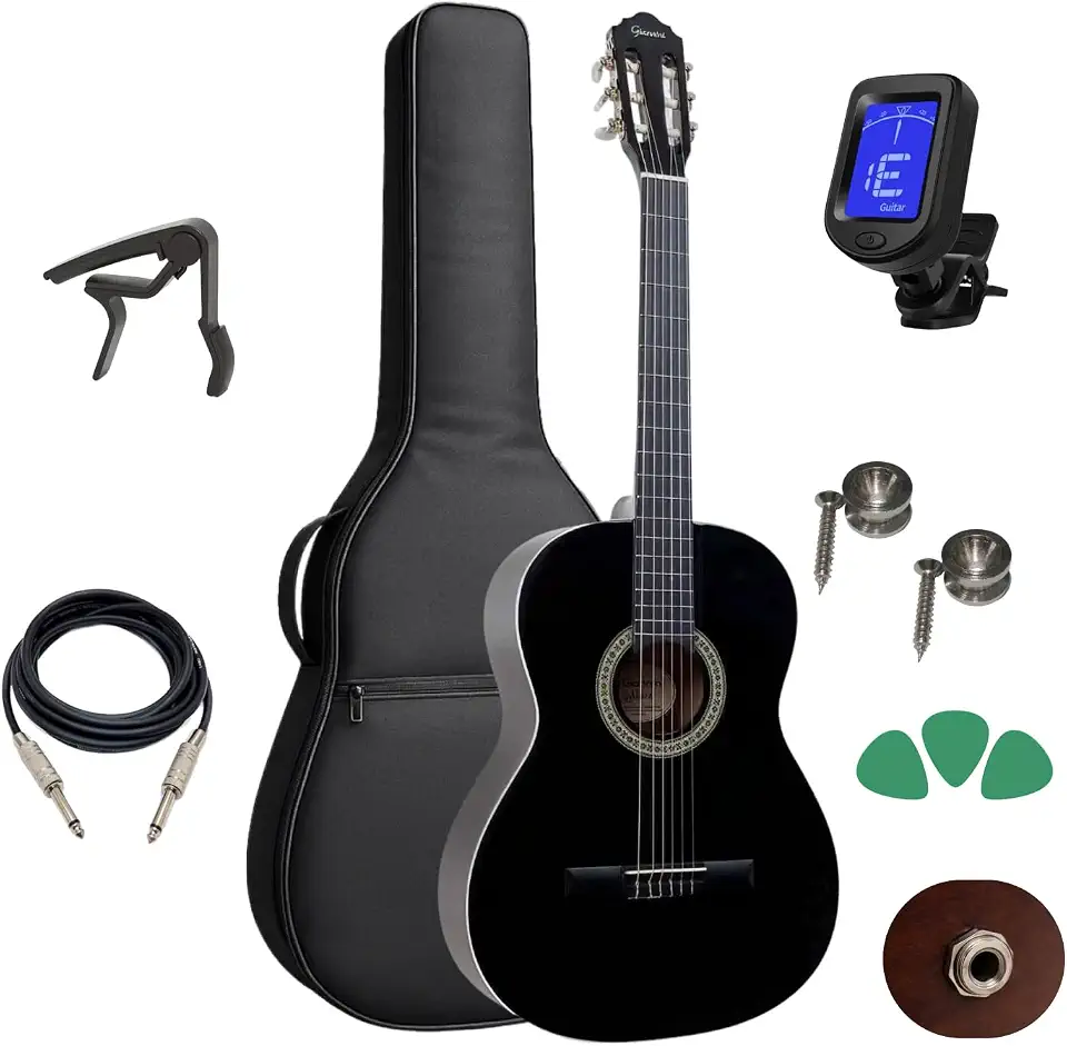 Violão Elétrico Giannini Nylon Clássico N-14 Bk Kit Completo