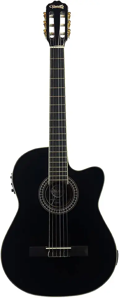 VIOLÃO CLÁSSICO ELÉTRO-ACÚSTICO LORENZZO 39" - SLIM CUTAWAY - NYLON PRETO VTLSC1954P – TONANTE