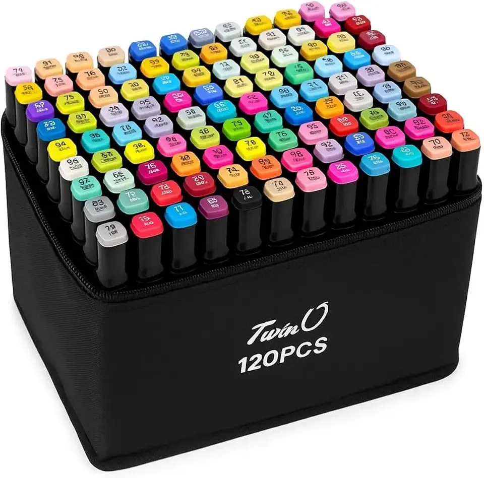 Canetas para Pintar Bobbie Goods, Caneta Touch, para Livro de Colorir, Marcador - Canetinhas Ponta Dupla, Secagem Rápida, Base de Álcool, Não Tóxicas - Criativo Antiestresse - PREMIUM (120)
