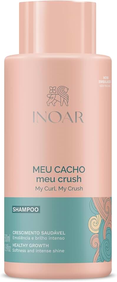 Inoar, Meu Cacho Meu Crush, Shampoo, Limpeza Suave, Hidratação e Definição para Todos os Tipos de Cachos - 500g