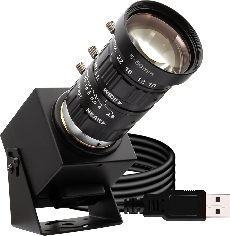 SVPRO Câmera USB de 48 MP com lente de zoom de 5 a 50 mm, câmera industrial de alta definição 8000 x 6000 Pro para computador, Raspberry Pi