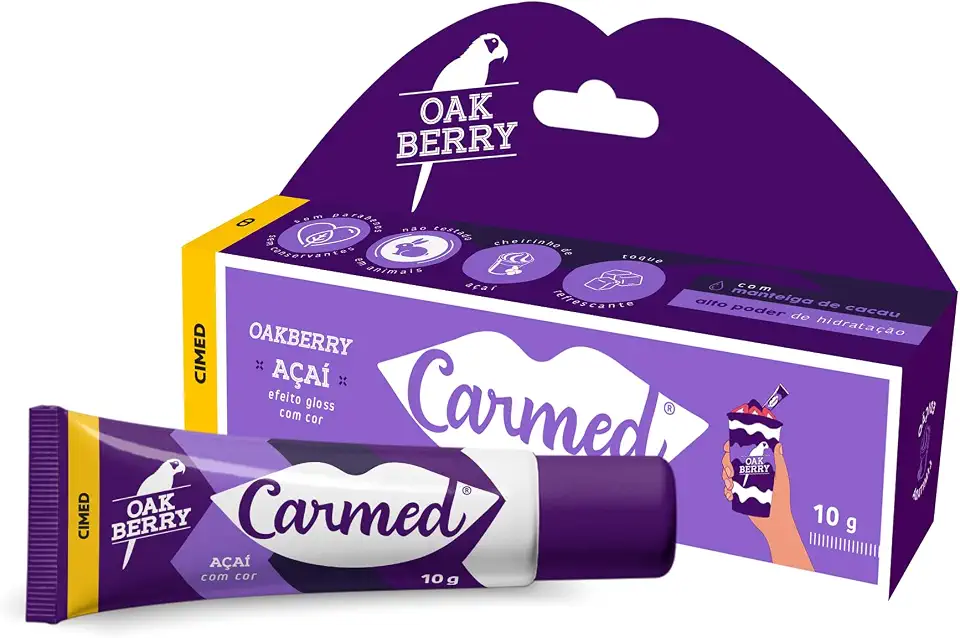 Carmed Oakberry Açaí Hidratante Labial com cor 10g